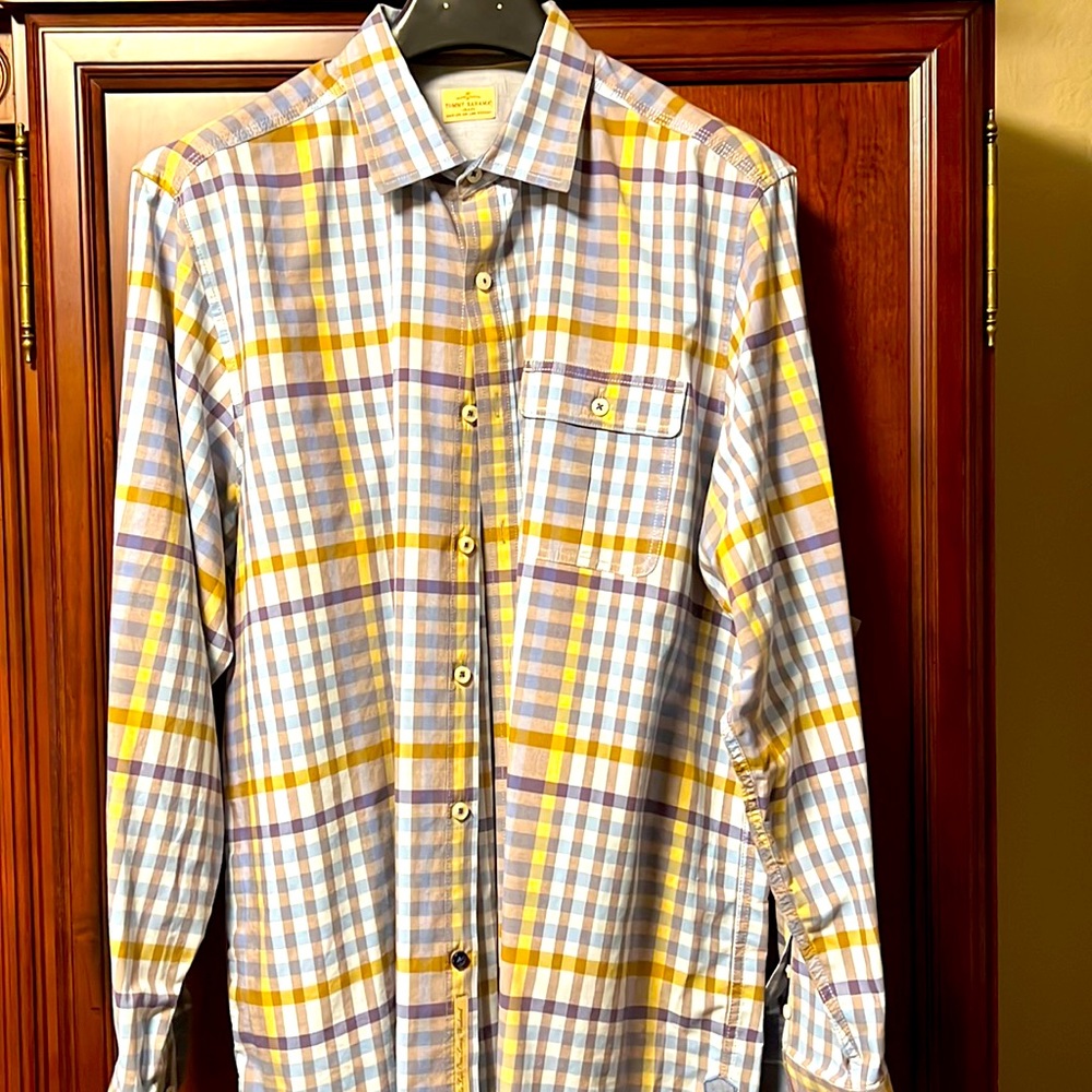 Cool😎Tommy Bahama 100% cotton Multicolored Long Sleeve Casual Shirt dry cleaned